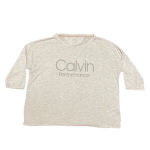 Calvin Klein Performance Cropped Logo Top Light Gray Medium